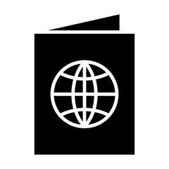 Passport icon in glyph style