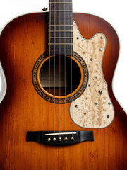 Obraz premium A richly detailed, vintage-style Cittern, isolated on white.