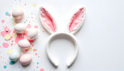Fototapeta premium easter eggs and bunny
