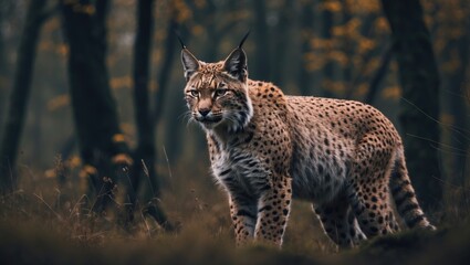 Obraz premium Lynx in a natural park