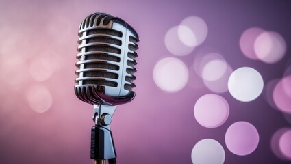 Mic on background radio announcement with audience amusement and announcer.