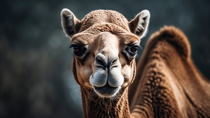 Obraz premium Close-up shot of a camel portrait.