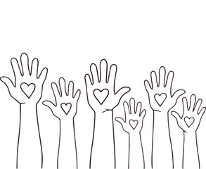 Obraz premium Hands up — Vector