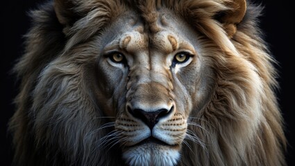 Fototapeta premium male lion's facial features