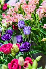 Obraz premium Vibrant Mixed Flower Bouquet Close-Up