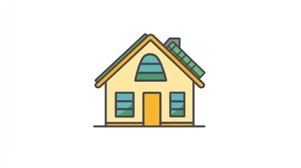 House illustration on white background. Simple, clear image for real estate or home design projects