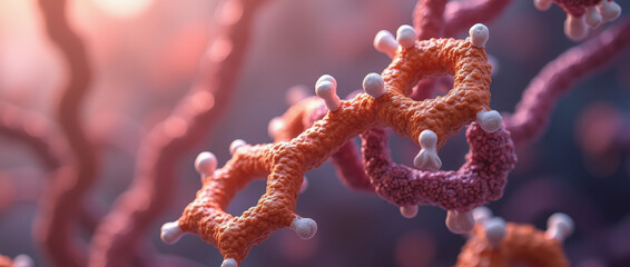 A vibrant 3D visualization of a complex triglyceride molecule, featuring saturated fatty acids and enzyme activity, representing an advanced concept in molecular biology.