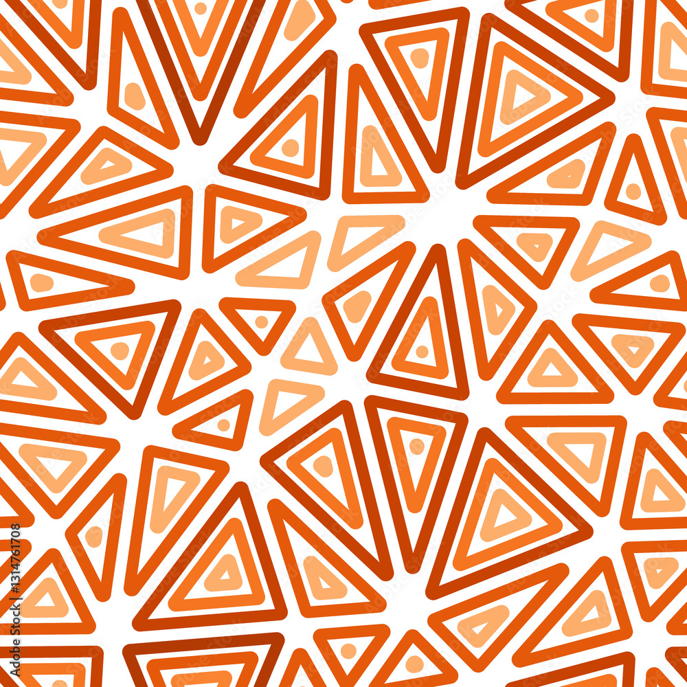 Poster mosaic background. large triangles size. multiple repeated inner triangles. one tone colored style. 