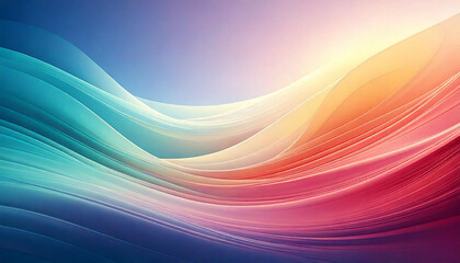 The image showcases an abstract background with colorful waves and flowing lines in vibrant shades