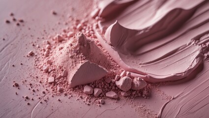 Cosmetic texture of clay powder mask. Selective focus. Nature.