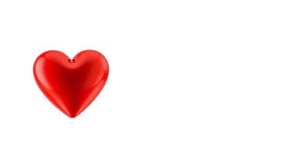 red heart 3d render icon isolated on transparent background cutout