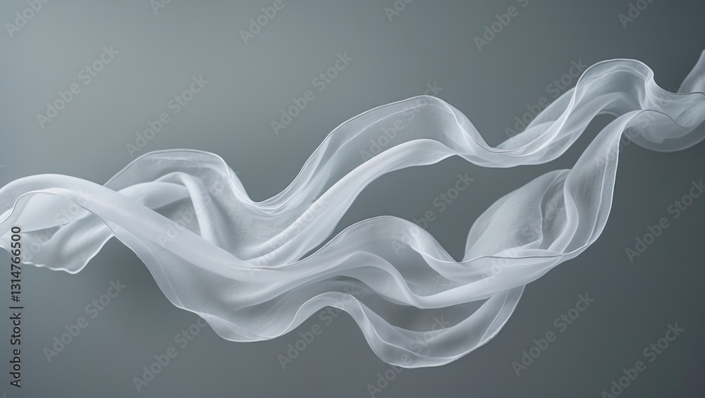 Aufkleber floating fabric in dynamic motion over gradient backdrop