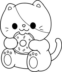 cat character hand drawn
