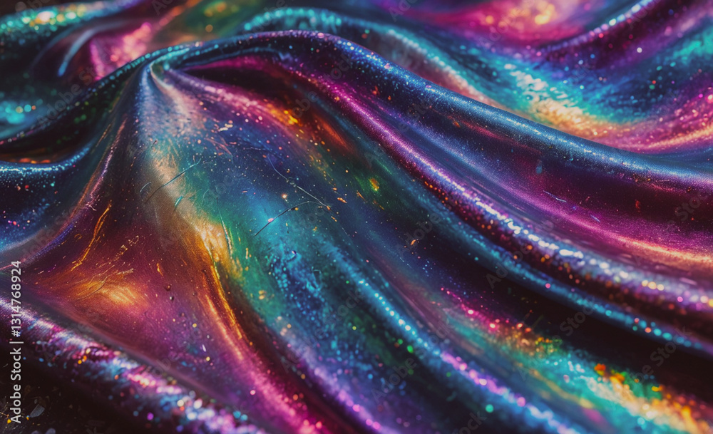 Fototapete colorful fabric with a wave pattern. the colors are bright and vibrant, creating a sense of energy a