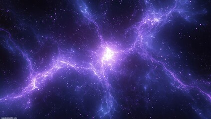 Obraz premium Ethereal Cosmic Nebula with Vibrant Purple Hues and Sparkling Stars against a Deep Space Background