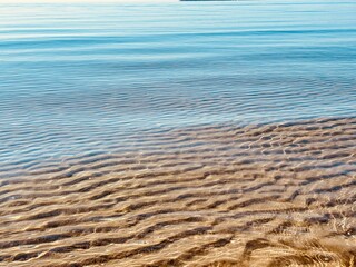 waves on the sand in the sea
