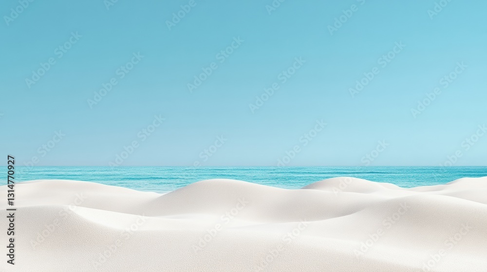 Aufkleber expansive beach view featuring soft sand dunes and clear blue sky inviting relaxation and adventure