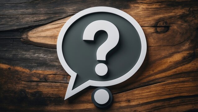 A question mark on the board. FAQ frequently asked questions, Answer and brainstorming ideas.