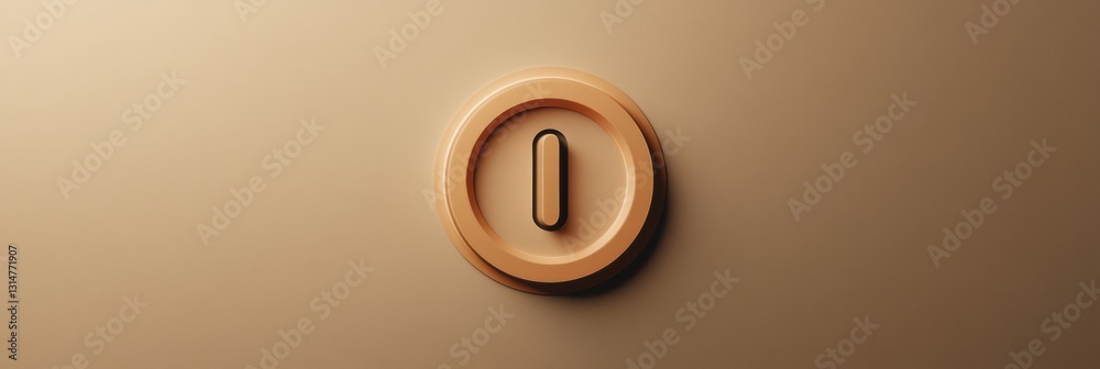 Poster Large minimalist power button icon on a neutral background symbolizing accessibility with ample text space for content or branding needs