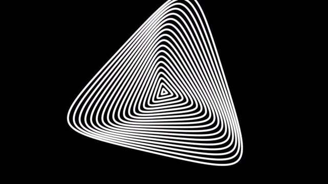 White triangle lines etc. rotate repeatedly with a combination of black background. abstract
