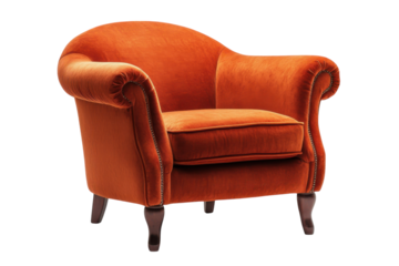 Modern wooden chair isolated on transparent background