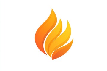 Abstract stylized flame logo design in orange and yellow gradient.
