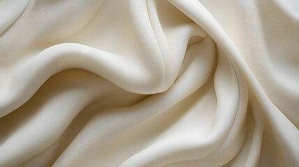 Obraz premium Luxurious Cream Silk Fabric Drape, Elegant Soft Texture Background
