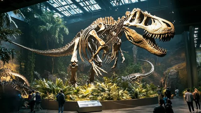 Dinosaur fossil prehistoric exhibition museum paleontology tyrannosaurus rex jurassic