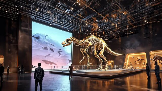 Dinosaur fossil prehistoric exhibition museum paleontology tyrannosaurus rex jurassic