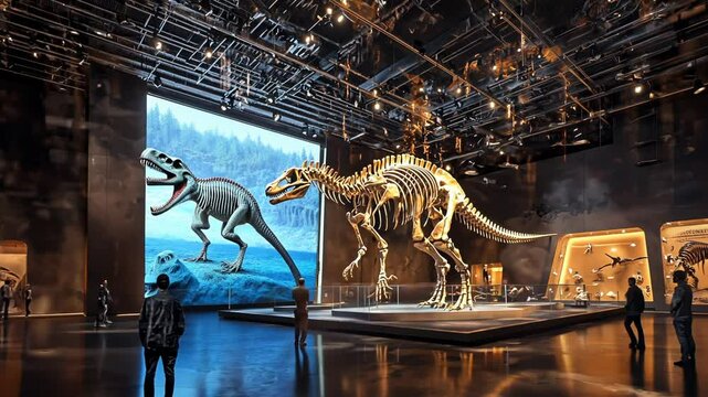 Dinosaur fossil prehistoric exhibition museum paleontology tyrannosaurus rex jurassic