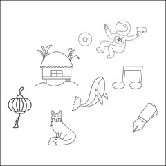 hand drawn vector illustration of education icons