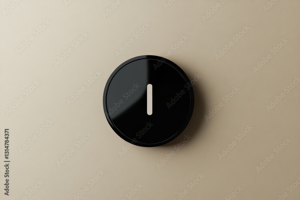 Poster Large minimalist power button icon against a neutral background with ample text space, highlighting accessibility and design principles