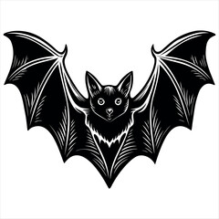 A Flying Bat Silhoette Vector Isolated On A White Background