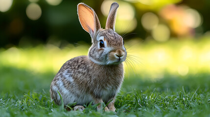 Fototapeta premium Wild Rabbit at the Edge of the Forest