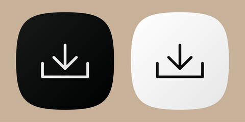 Black and white download app icons. Download application icons