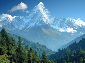 Obraz premium Majestic snow-capped mountains