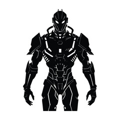 Fototapeta premium Exoskeleton Suit Featuring Robotic Enhancements Silhouette