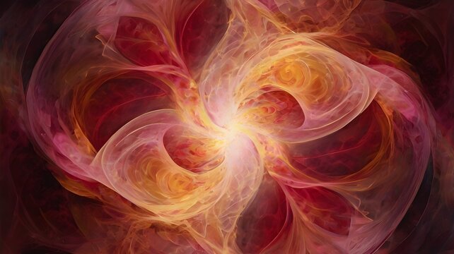 Futuristic abstract artwork of the quantum field — particles entangled across space and time, forming glowing trails of light. Equations of Schrödinger's wave function orbit the particles, blending sc