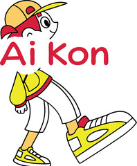 Naklejka premium vector illustration of a cartoon character