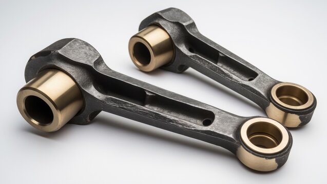 New modern car adjustable valve train pusher rocker arm, isolated against a background.