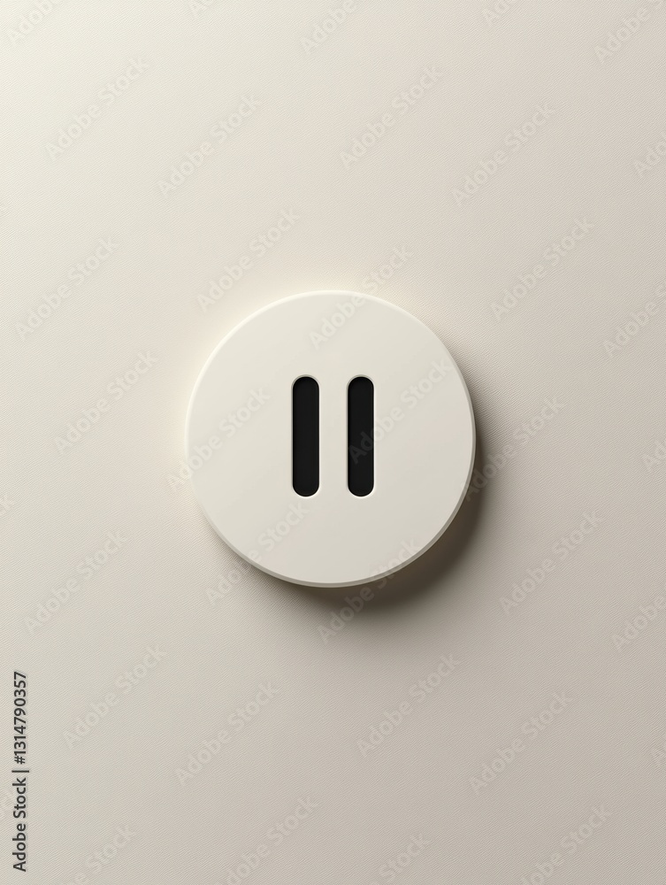 Aufkleber Large minimalist power button icon on a neutral background designed for accessibility with text space at the bottom for creative use