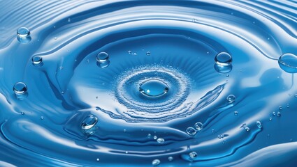 Abstract transparent water backdrop featuring ripples shaped like an eye.