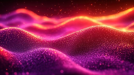 Obraz premium Abstract vibrant glowing particle waves