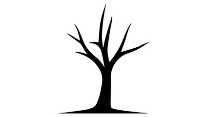 dead tree black and white simple icon shape vector illustration
