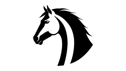 horse head silhouette vector illustration, black and white horse shape on white background vector illustration
