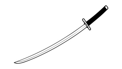katana sword simple vector illustration on white background