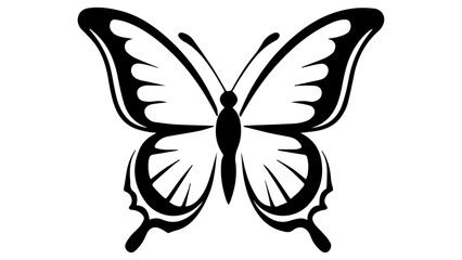 butterfly silhouette vector illustration on white background