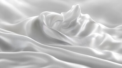 Obraz premium Elegant white silk fabric with flowing, soft ripples and delicate sheen