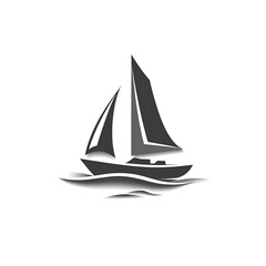 Simple Sailboat Icon Design Sailing On Water