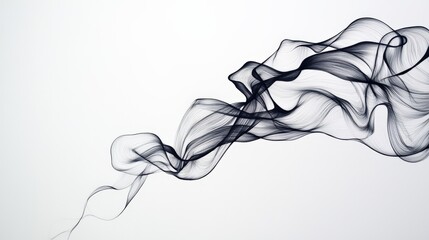 Abstract Expressionism Art: Ethereal Flow of Black Lines on a White Canvas Capturing Hidden Emotions